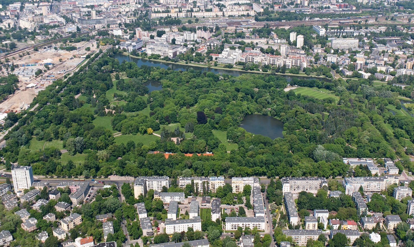 Park Skaryszewski z lotu ptaka